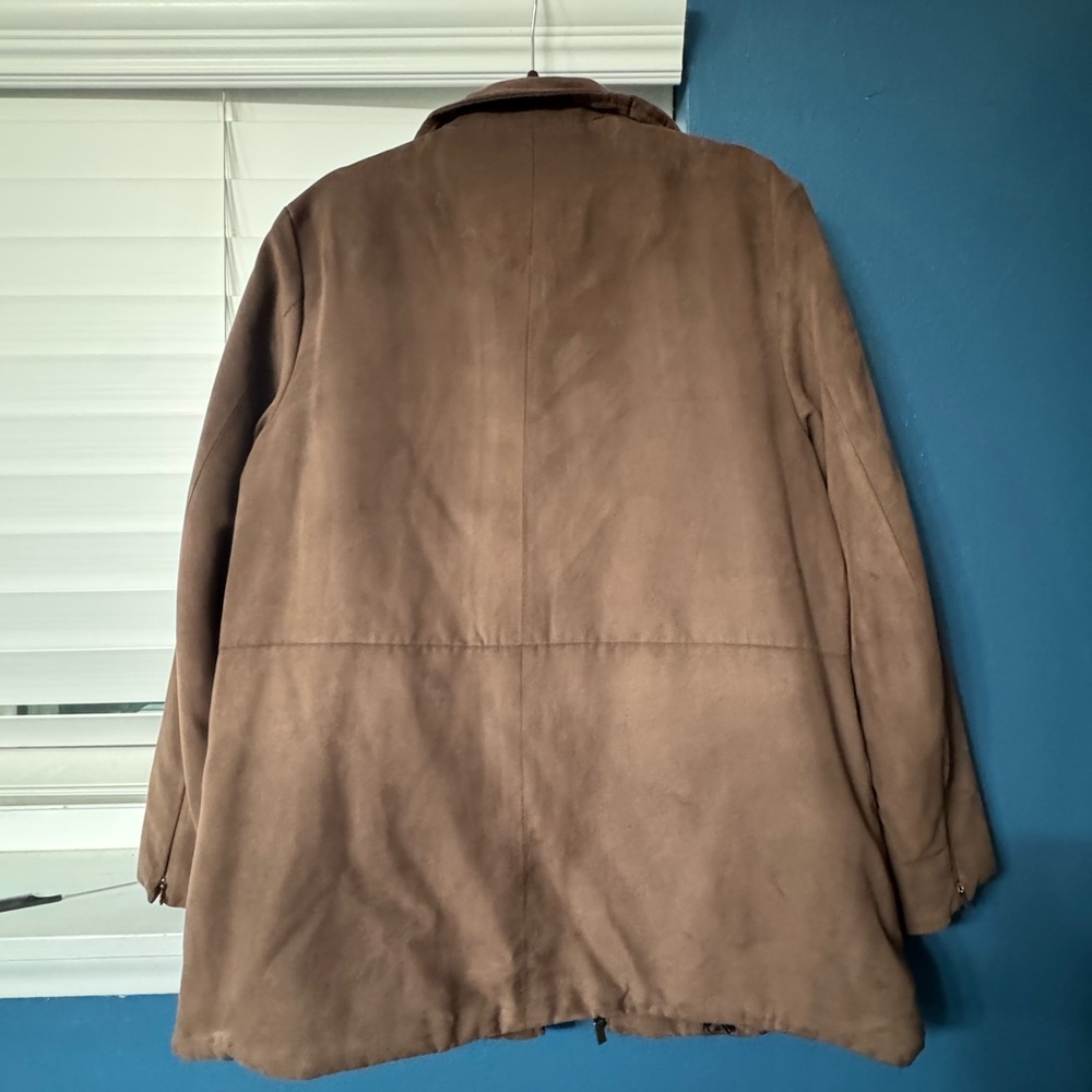 London Fog Dark Brown All Weather Suede Outerwear - Picture 2 of 3